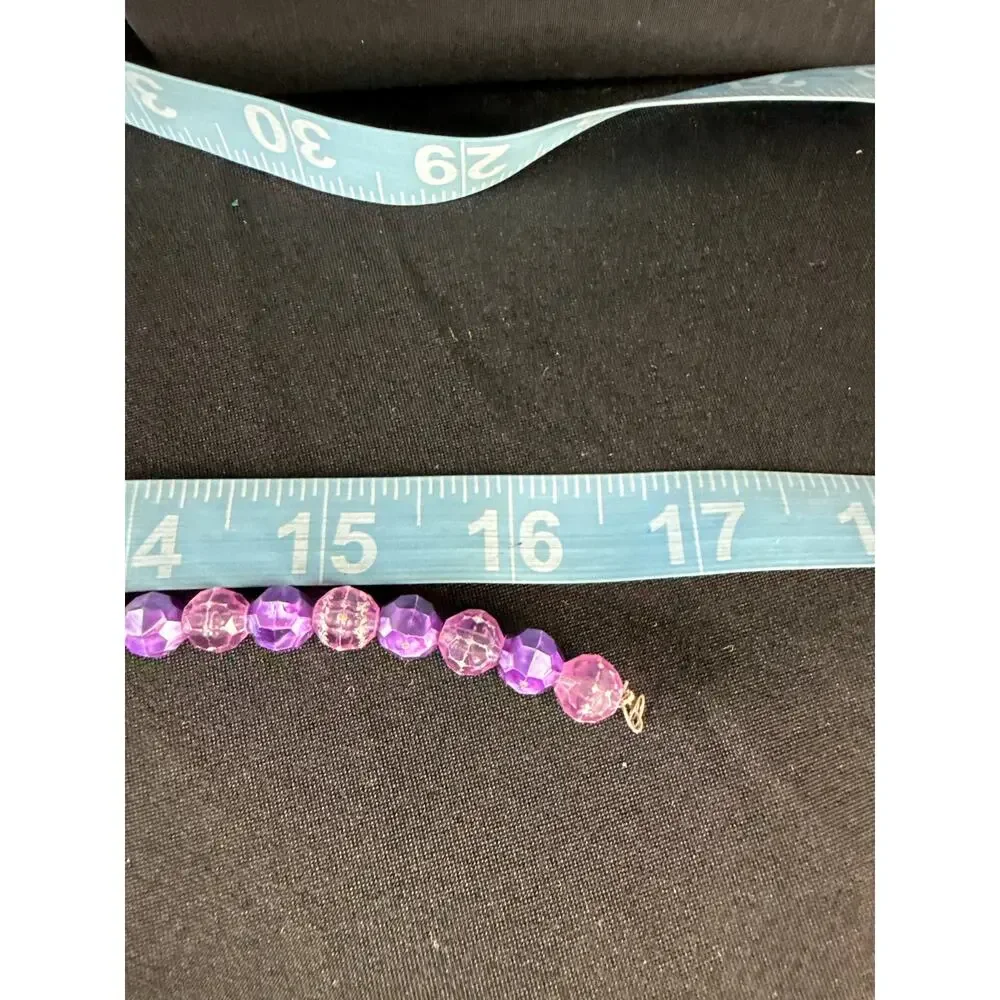 Vintage Purple Beaded Choker Necklace